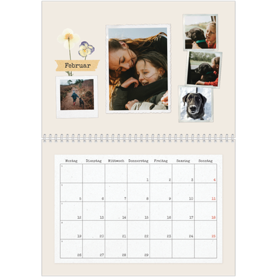 Fotokalender A4 doppelt (30 x 40 cm) — Vintage Scrapbook [Februar]