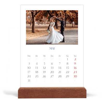 Tischkalender mit Holzfuß Hochformat  — Kobalt Klassik [deckblatt]