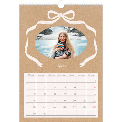 A3 Jahreskalender — Kraftpapier und Schleife [Marsch]