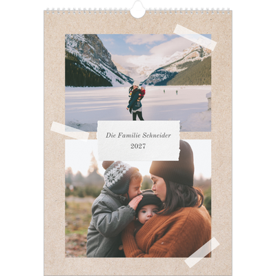 A3 Familienplaner — Handgemachter Planer - 5-köpfige Familie [deckblatt]