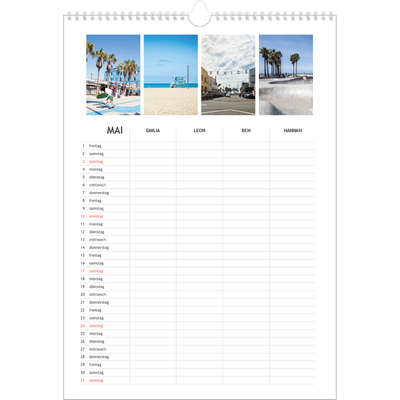 A3 Familienplaner — Einfacher Planer - 4-köpfige Familie [deckblatt]