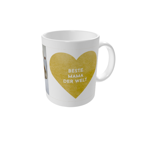 Tasse bedrucken — Herz aus Gold