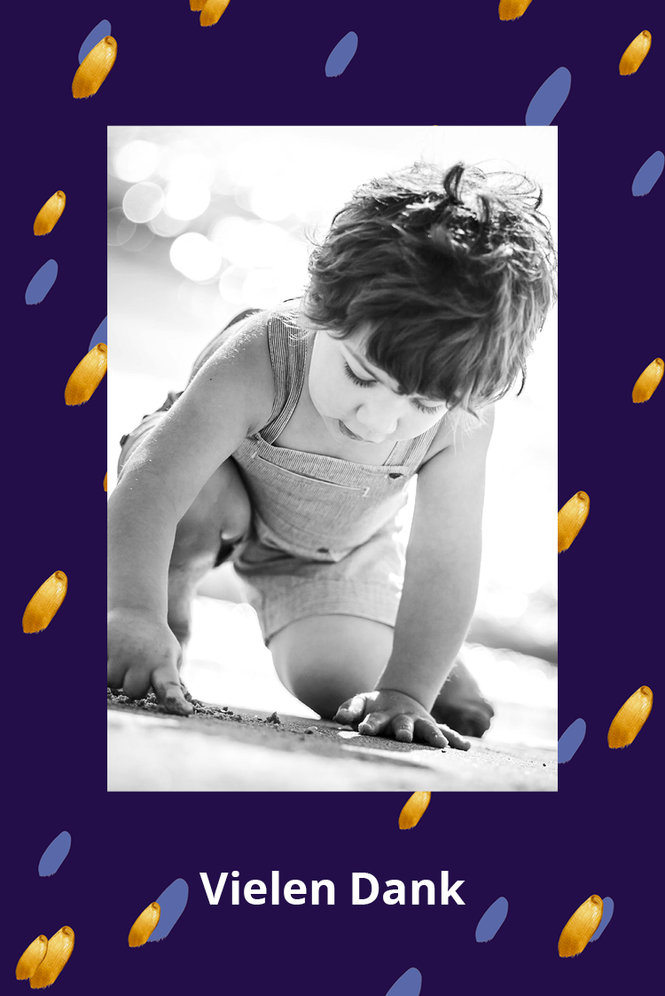 Dankeskarten — Gold & Lila