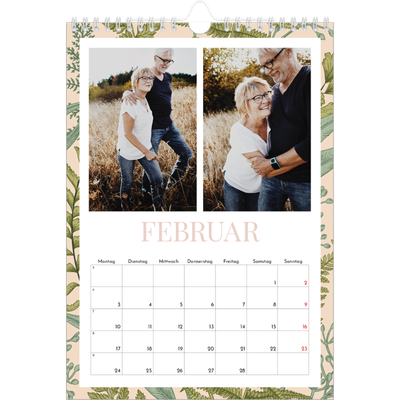 Fotokalender A4 (20 x 30 cm) — Blumiger Hintergrund [Februar]