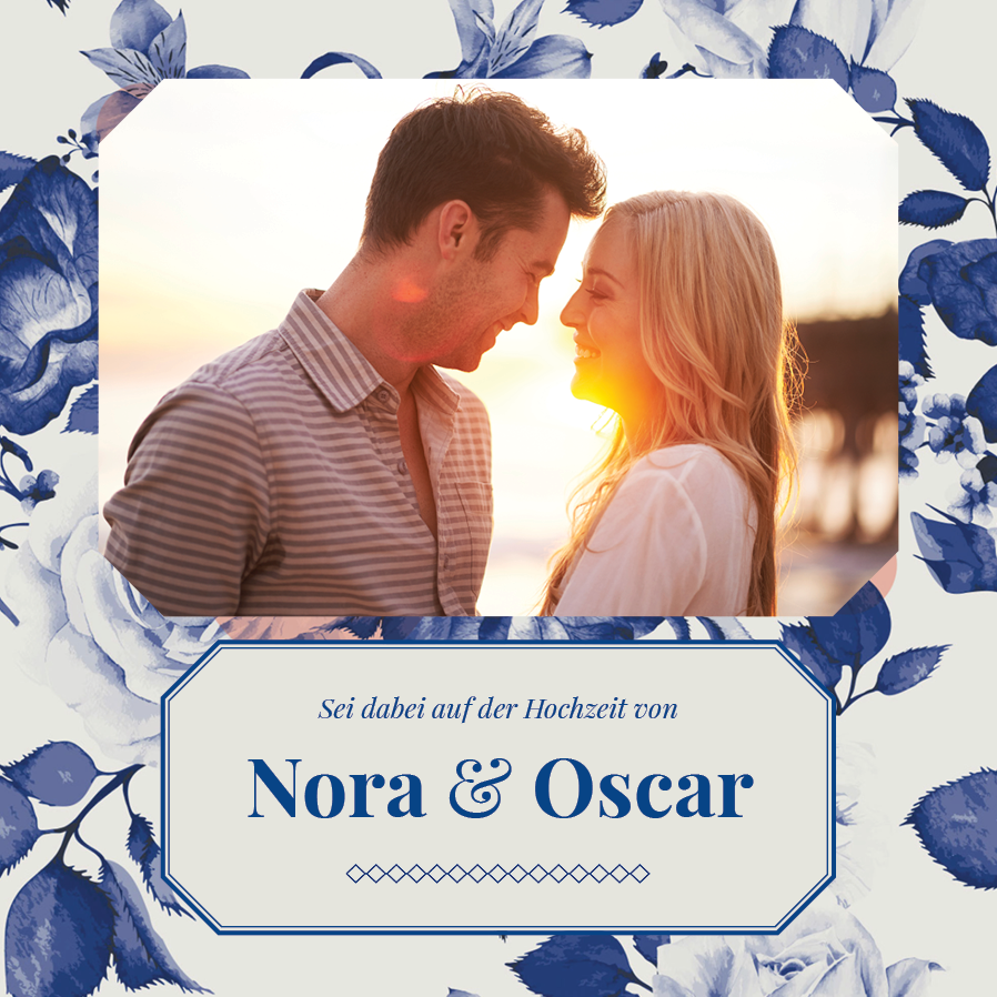 Einladungskarten — Botanisch Blau