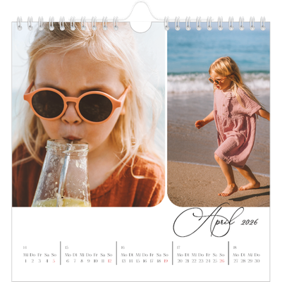 Jahreskalender Quadratisch — Schrift und Schnappschüsse [April]