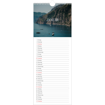 Küchenkalender (15 x 40 cm) — Endloses Entfliehen