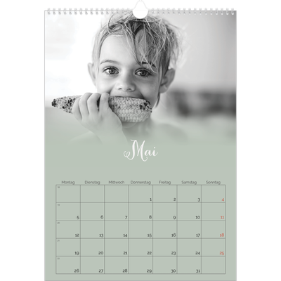 A3 Jahreskalender — Zartgrüner Farbverlauf [deckblatt]