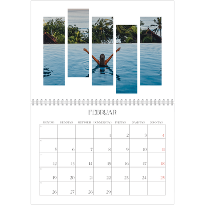 Fotokalender A4 doppelt (30 x 40 cm) — Reisemosaike [Februar]