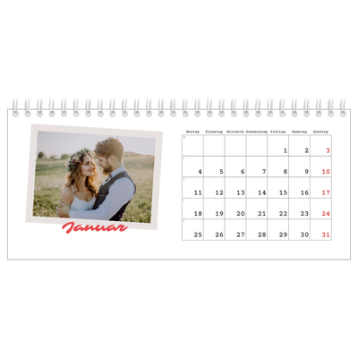Tischkalender — Karminrote Signatur [Januar]