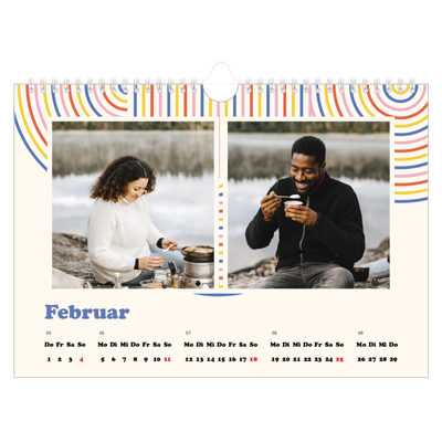 Fotokalender A4 — Retro-Streifen [Februar]