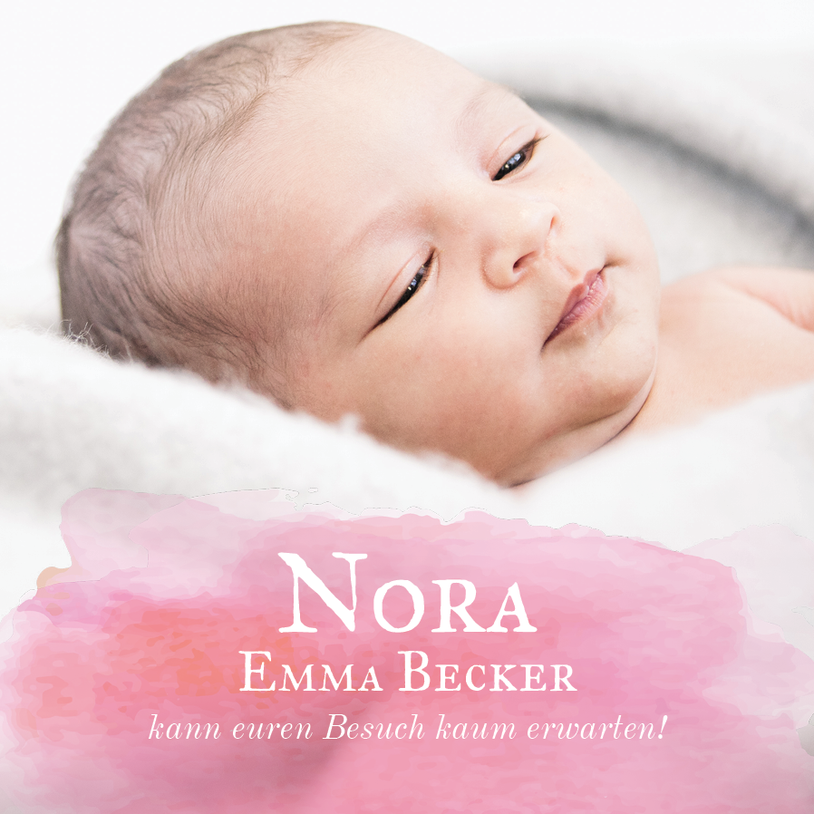 Einladungskarten — Rosa Aquarell