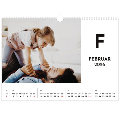Fotokalender A3 — Buchstaben im Fokus [Februar]