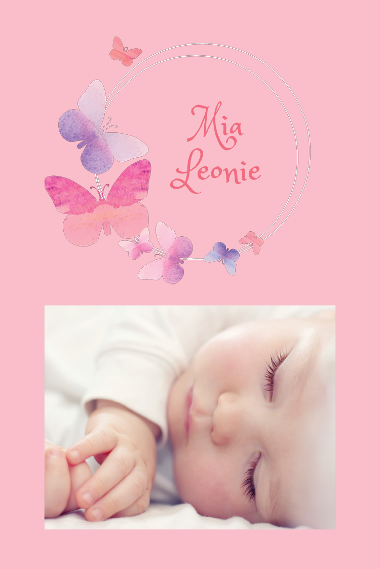 Einladungskarten — Wasserfarben-Schmetterlinge