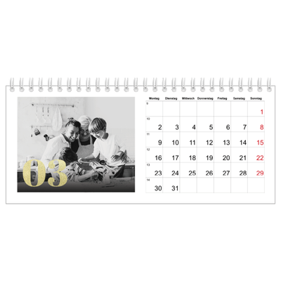 Tischkalender — Große Glitzerzahlen [Marsch]