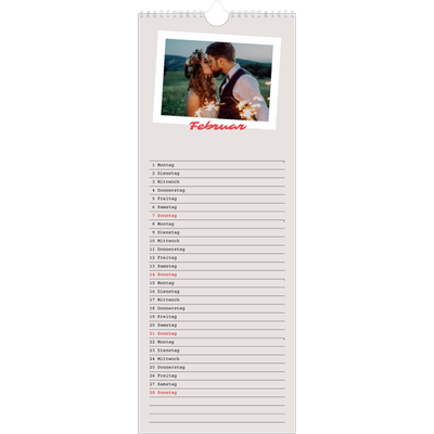 Küchenkalender  — Karminrote Signatur [Februar]