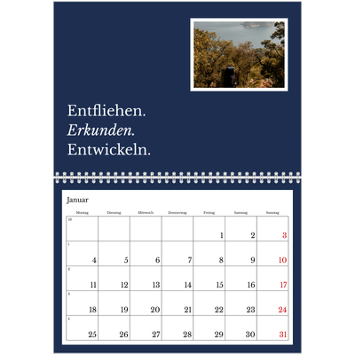 Fotokalender A4 doppelt (30 x 40 cm) — Redaktionelle Erde [Januar]