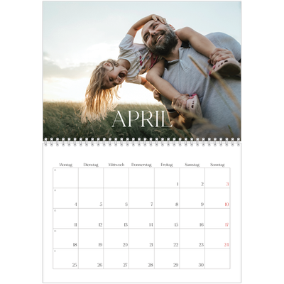 Fotokalender A4 doppelt (30 x 40 cm) — Zwölf große Monate [April]
