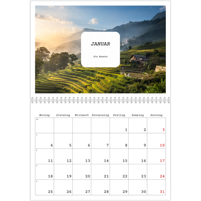 Fotokalender A4 doppelt (30 x 40 cm) — Die ganze Geschichte [Januar]
