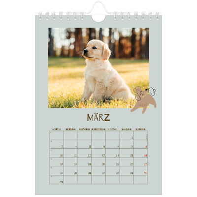 Fotokalender A5 — Verspielter Welpe [Marsch]