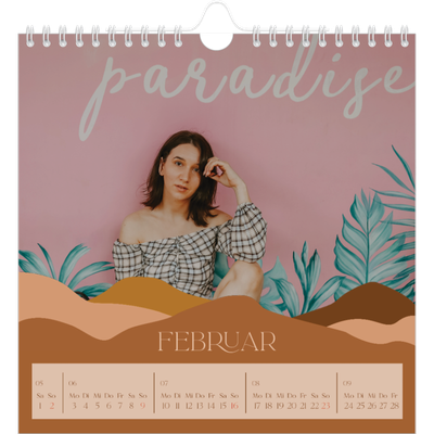 Jahreskalender Quadratisch — Berge in neutralen Farbtönen [Februar]