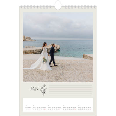 Fotokalender A4 (20 x 30 cm) — Blühende Initialen [Januar]