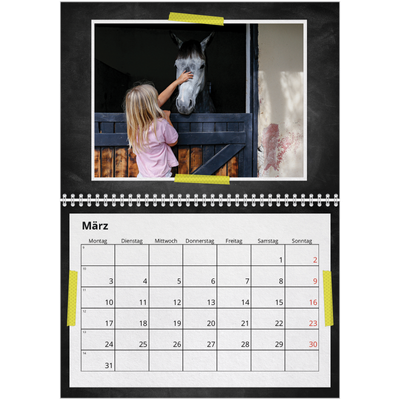 Fotokalender A4 doppelt (30 x 40 cm) — Fotos mit Klebestreifen-Optik [Marsch]