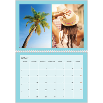 Fotokalender A4 doppelt — Ganzseitige Farbe