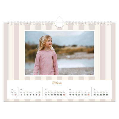 Fotokalender A4 — Schrift und Streifen [Februar]