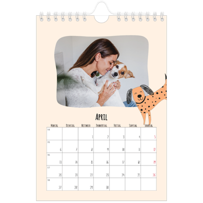 Fotokalender A5 — Hunde und Kritzeleien [April]
