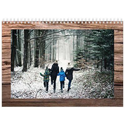 Fotokalender A4 doppelt (30 x 40 cm) — Holzhintergründe [deckblatt]