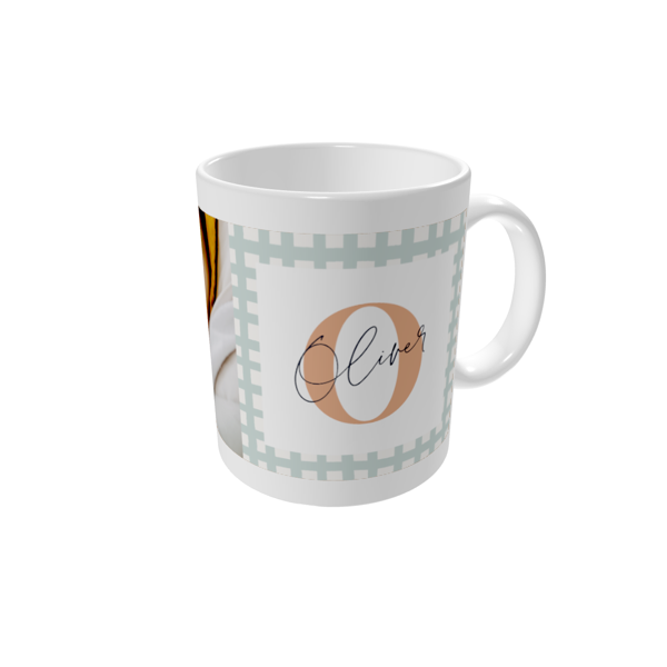 Tasse bedrucken — Patchworkbuchstabe