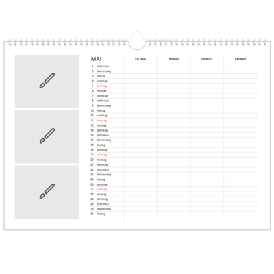 Family Planners A3 Landscape — Gestalte selbst - 4-köpfige Familie [deckblatt]