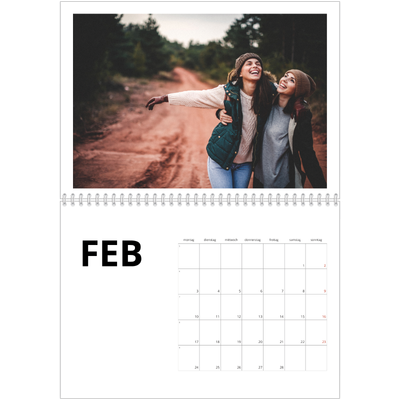 Fotokalender A4 doppelt (30 x 40 cm) — Weißer Rahmen [Februar]