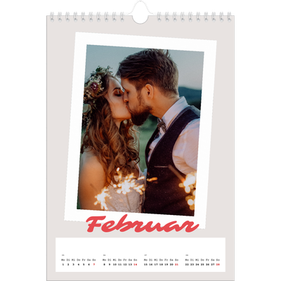 Fotokalender A4 (20 x 30 cm) — Karminrote Signatur [Februar]