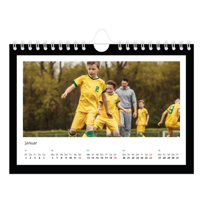 Fotokalender A5 — Schwarzer Rahmen [Januar]