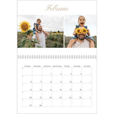 Fotokalender A4 doppelt (30 x 40 cm) — Eleganter Kalender [Februar]