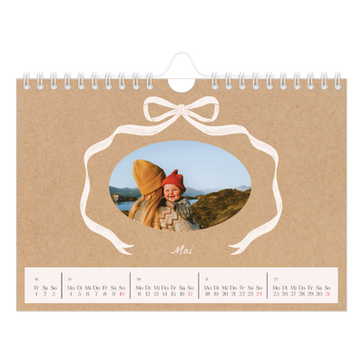 Fotokalender A5 — Kraftpapier und Schleife [deckblatt]