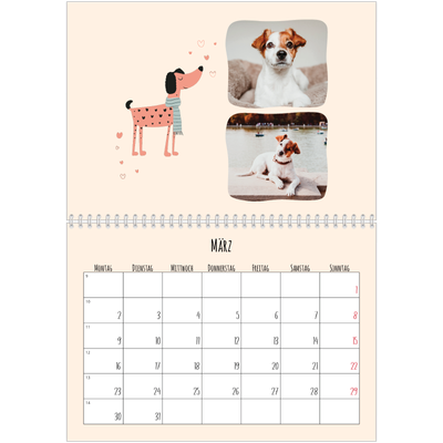 Fotokalender A4 doppelt (30 x 40 cm) — Hunde und Kritzeleien [Marsch]