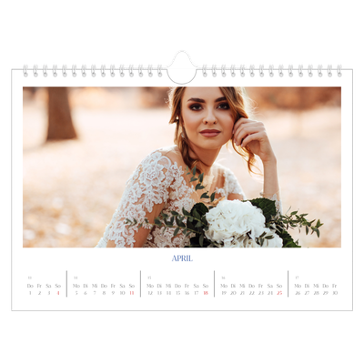 Fotokalender A4 — Kobalt Klassik [April]