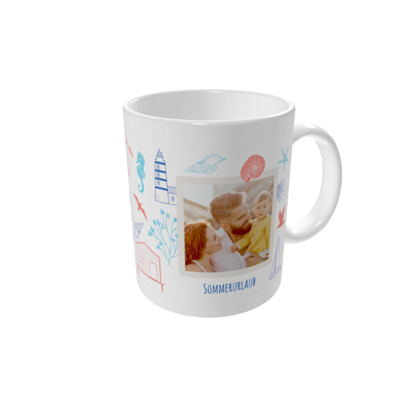 Tasse bedrucken — Bunter Strand