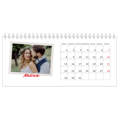 Tischkalender — Karminrote Signatur [Marsch]
