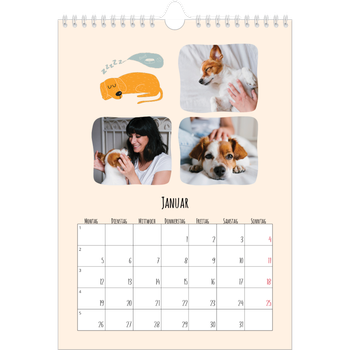 Fotokalender A4 — Hunde und Kritzeleien