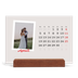 Tischkalender mit Holzfuß Querformat  — Karminrote Signatur [April]