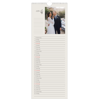 Küchenkalender  — Blühende Initialen [April]