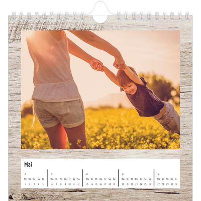 Jahreskalender Quadratisch — Holzhintergründe [Mai]