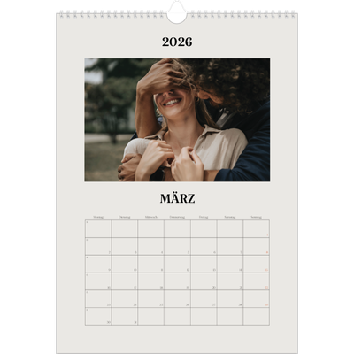 A3 Jahreskalender — Schlicht in Creme [Marsch]