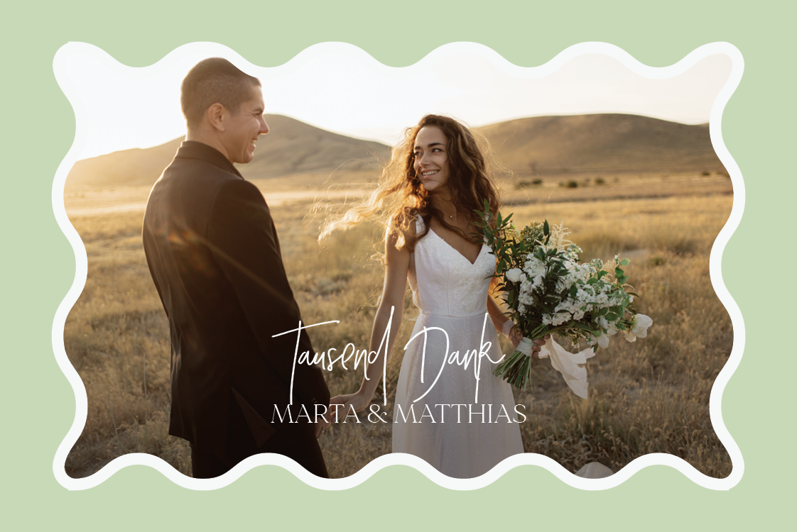 Dankeskarten — Pastell-Wellen