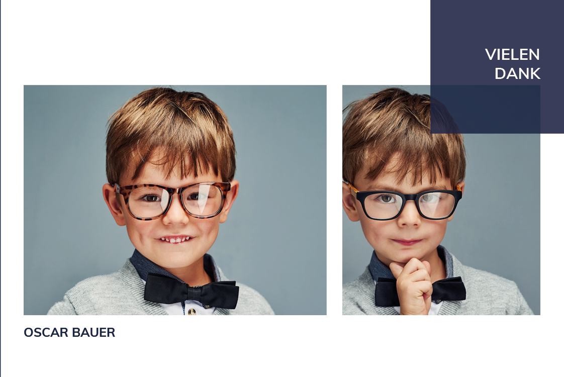 Dankeskarten — Blaue Box