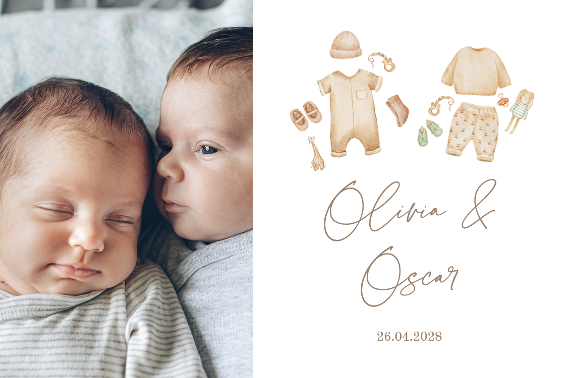 Einladungskarten — Zwillingsmotive